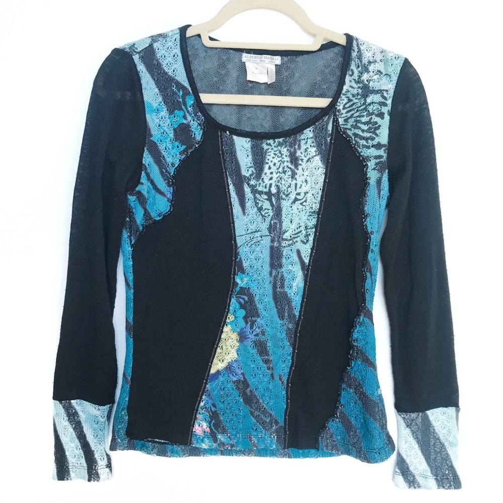 Alberto Makali Vintage Leopard Crochet Sweater